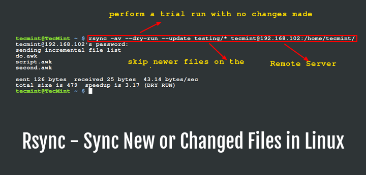 Sync New or Modified Files Over Rsync in Linux