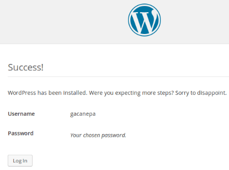 WordPress Login Screen