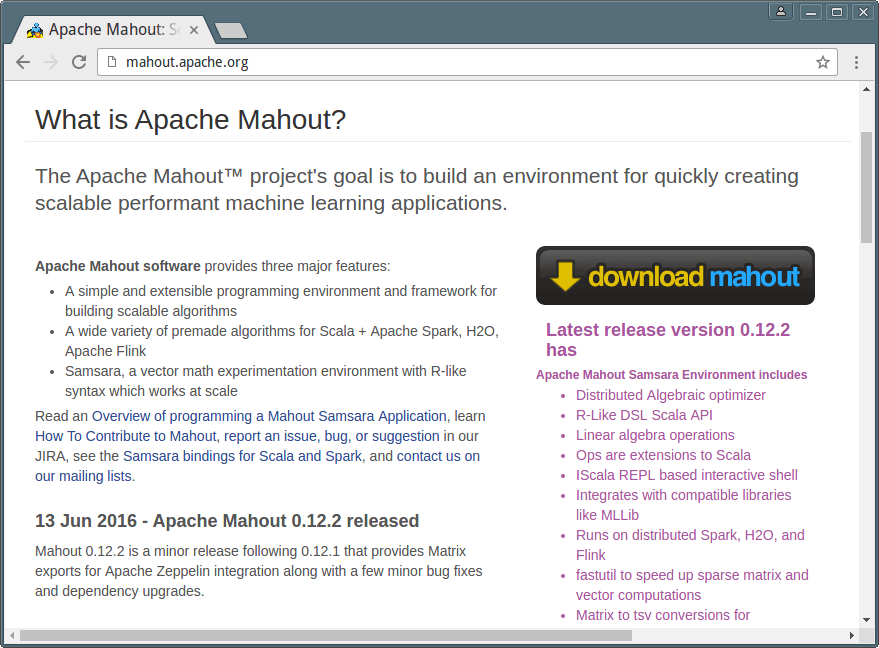 Apache Mahout - Machine Learning Library