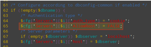 Disable Root Login in PhpMyAdmin