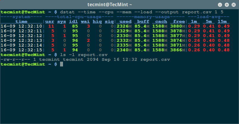 Dstat - Monitor Linux CPU Memory and Load