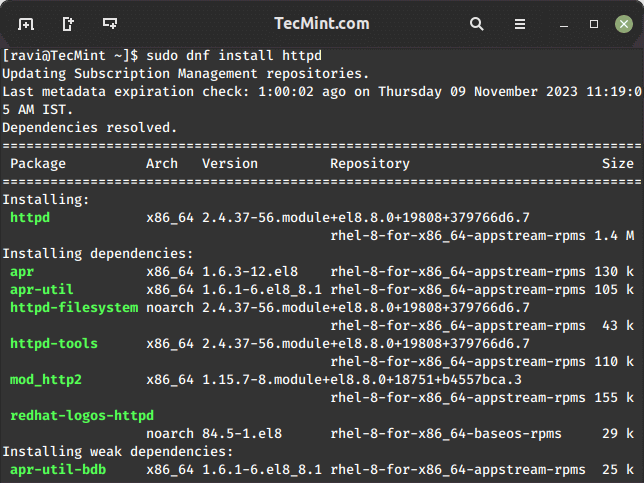 Install Apache in Linux