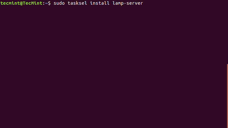 Install LAMP Server Using Tasksel in Ubuntu
