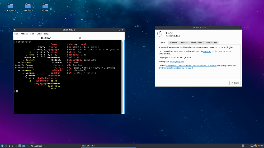  Ejecutando LXQt Desktop en Ubuntu 18.04LXQt Desktop en Ubuntu 16.04 