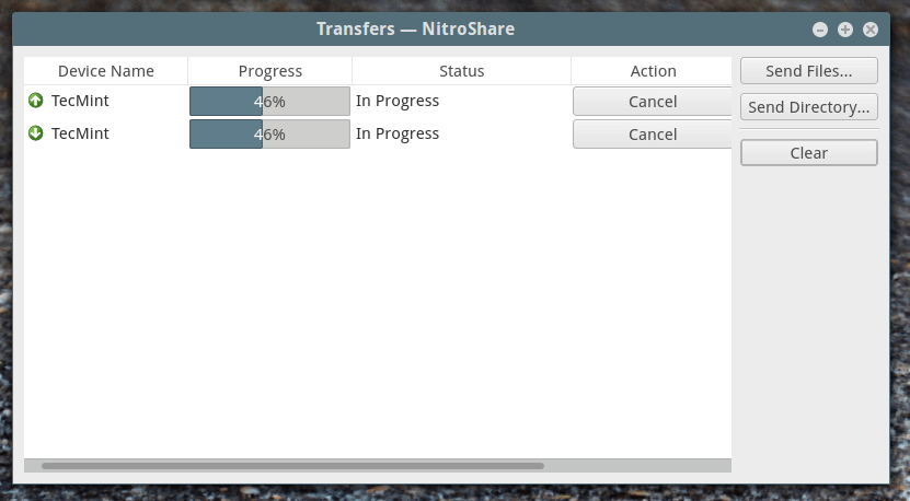 Nitroshare - File Transfer Progress