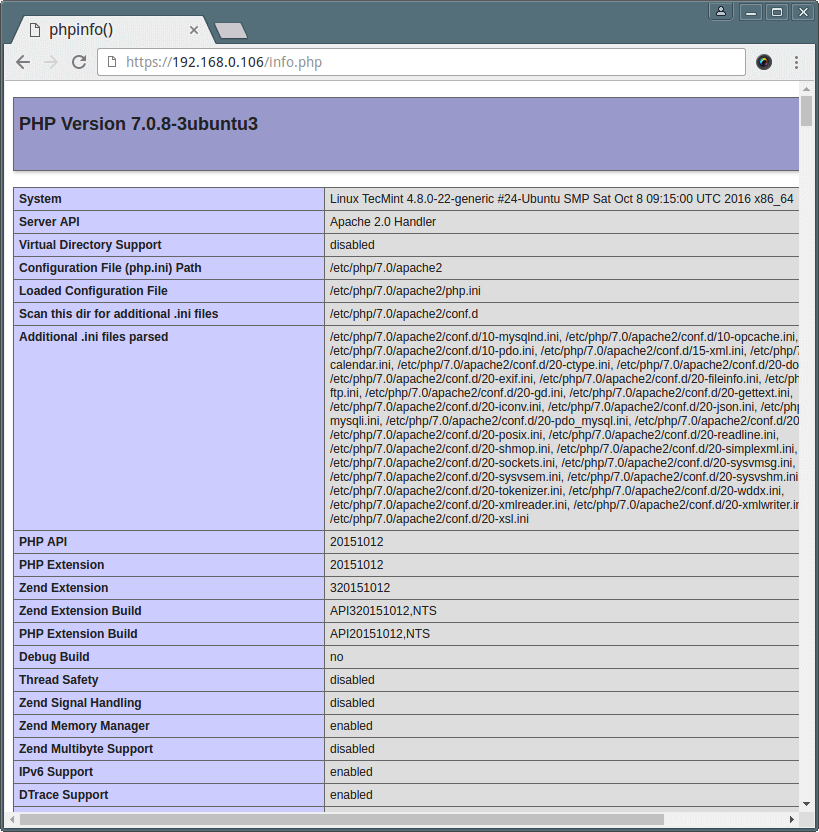 Check PHP Configuration