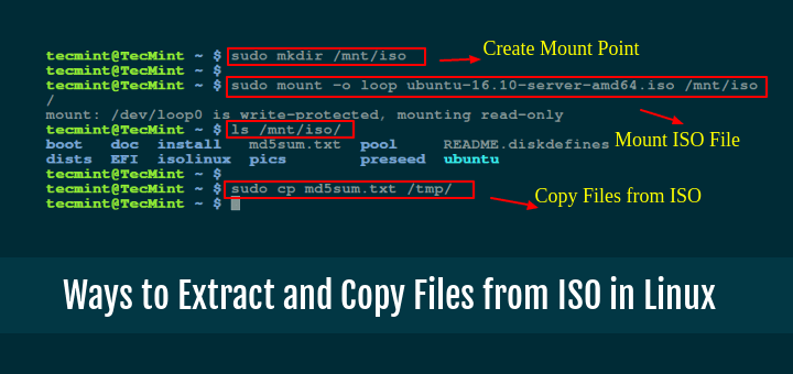 Extract and Copy Files from ISO Image in Linux