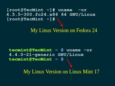 Shows Current Linux Kernel Version Running on System