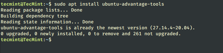 Install Ubuntu-advantage Tools