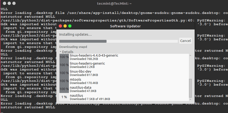 Installing Ubuntu 16.04 Updates