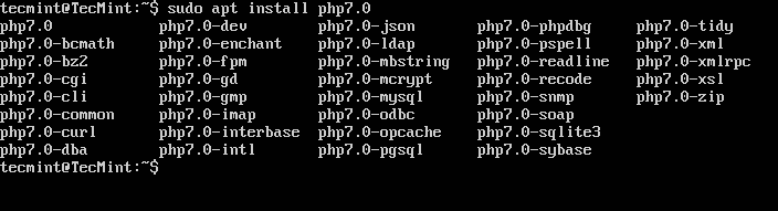 Listar todos los módulos PHP 7 disponibles
