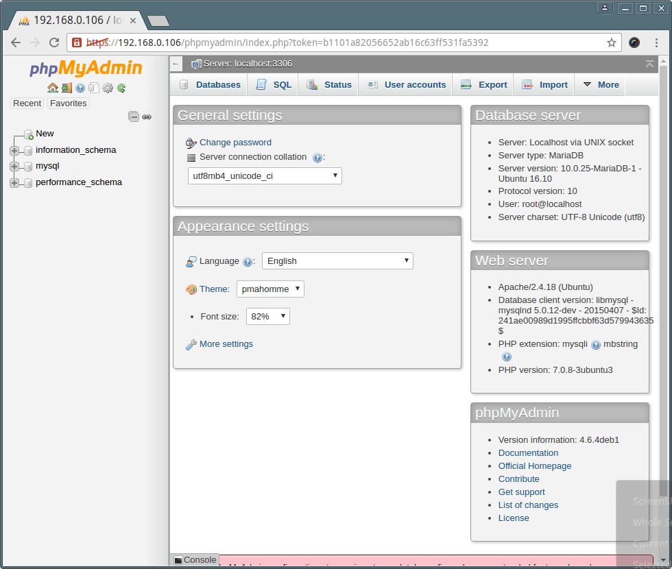 PhpMyAdmin on Ubuntu 16.10