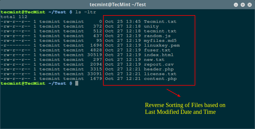 Sort Output of ‘ls’ Command By Last Modified Date and Time