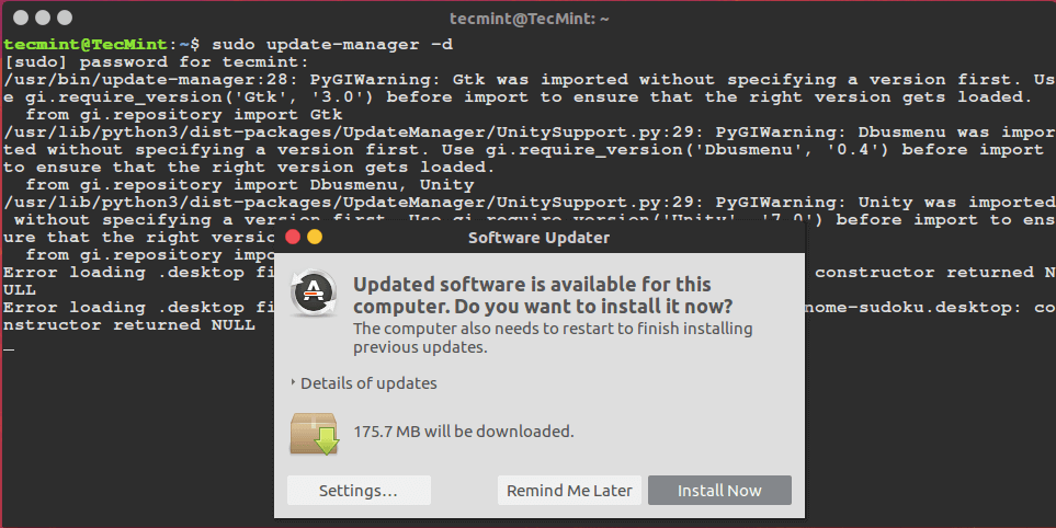 Ubuntu 16.04 Update Manager
