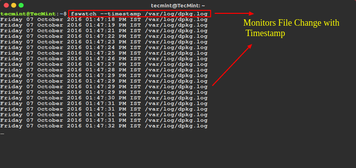 fswatch - Monitor File and Directory Changes in Linux