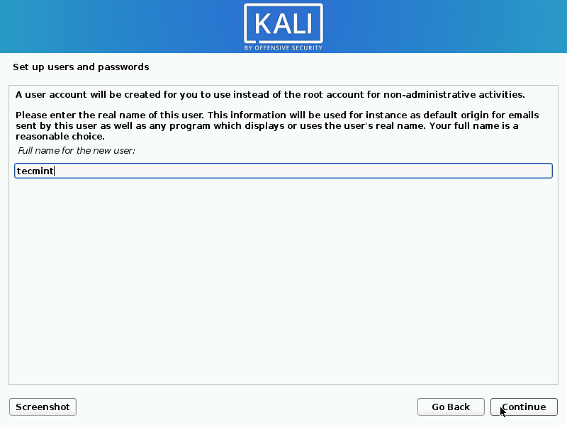 Create New Kali Linux User