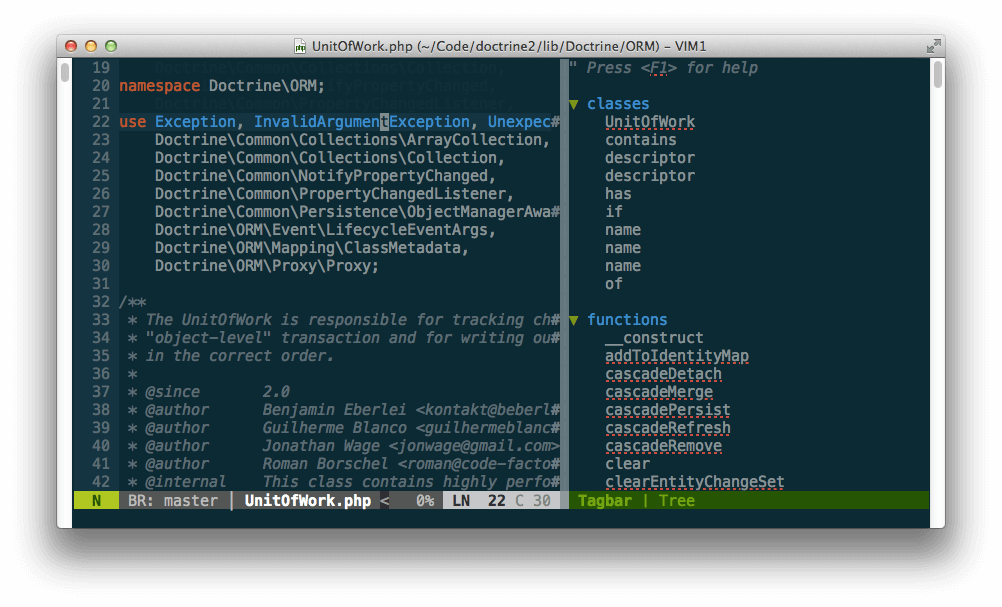 Tagbar Adds Tag Generation and Navigation in Vim