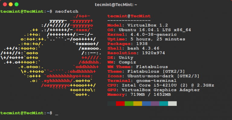 Neofetch shows linux system information with distribution logo essid solutions
