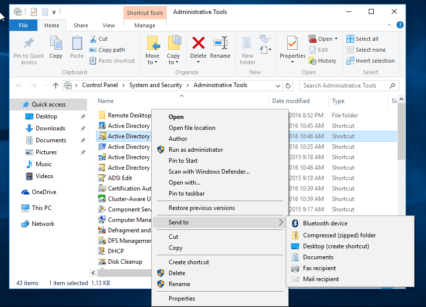 adding active directory tools to windows 10