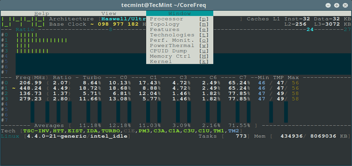 CoreFreq Linux CPU Monitoring Tool
