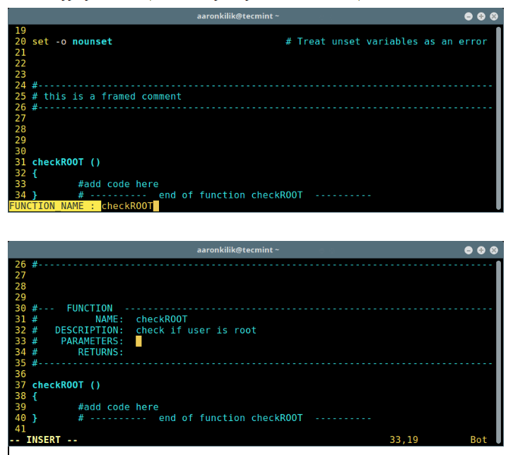 Create Header Function in Script