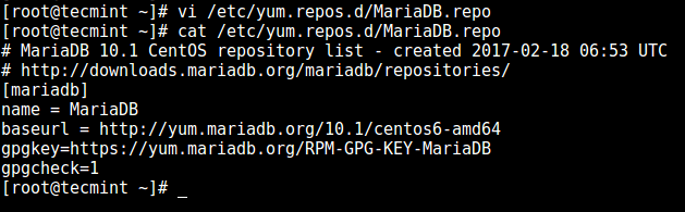 Add MariaD Repository in CentOS 6