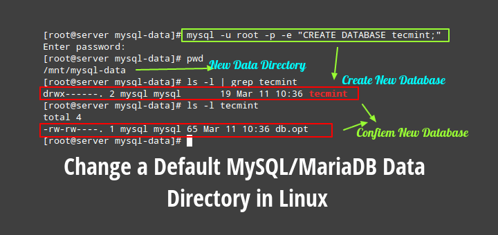 How to Change a Default MySQL/MariaDB Data Directory in Linux