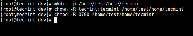Create SSH User Home Directory