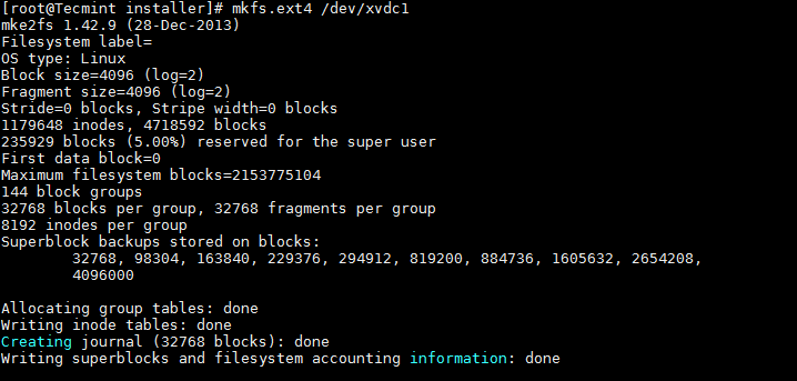 Format New Partition