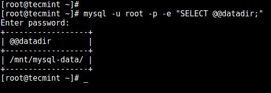 Verify MySQL New Data Directory