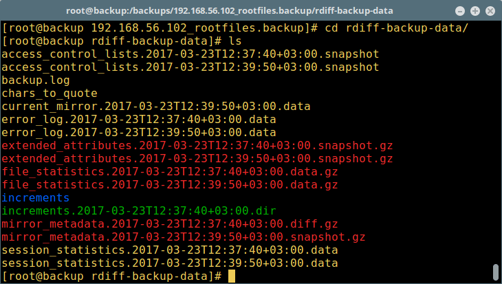 rdiff-backup - Backup Process Files