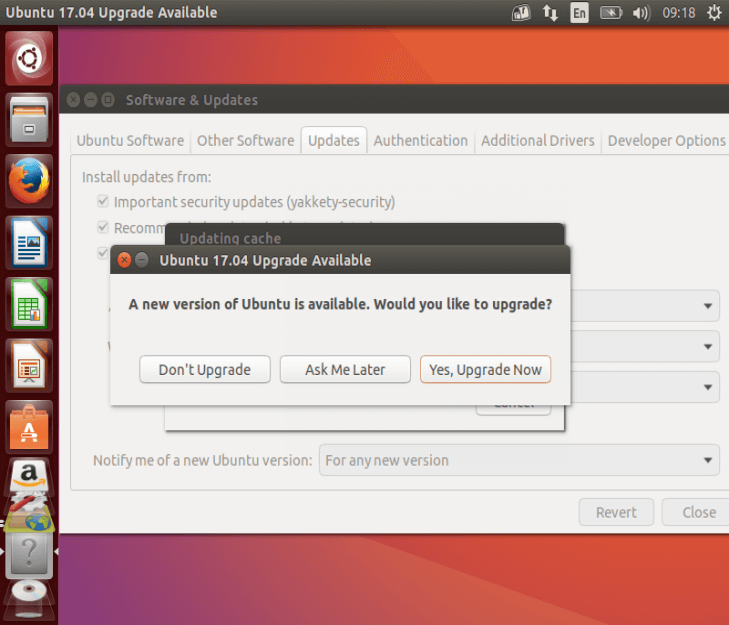Ubuntu 17.04 Upgrade Available