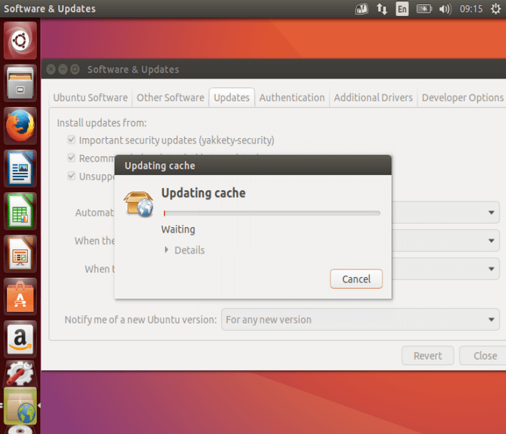 Updating Ubuntu Cache