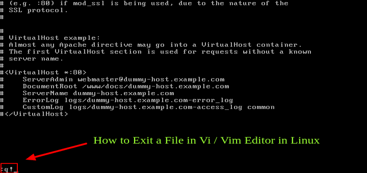 Exit a File in Vi / Vim Editor in Linux