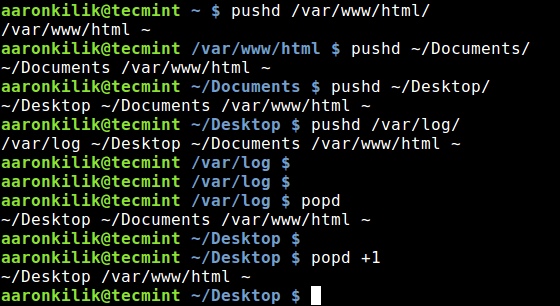 popd - Remove Directory from Stack