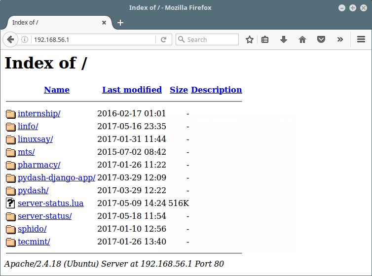 Apache Directory Listing