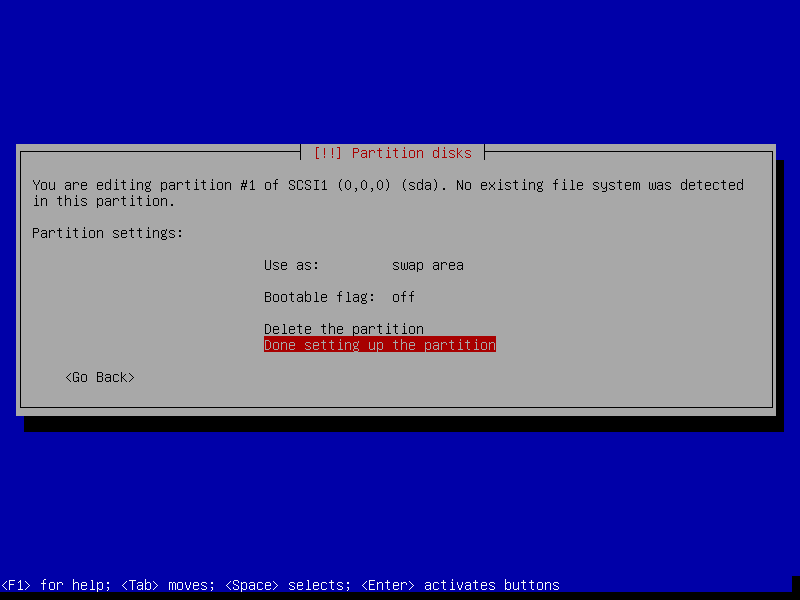 Done Setting Swap Partition