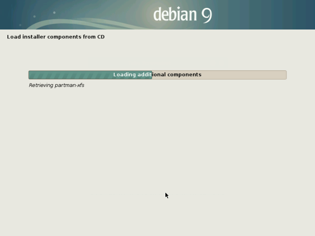 Componentes del instalador de Debian 9
