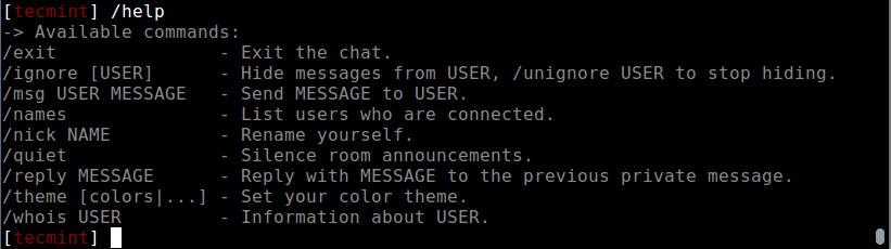 SSH Chat Help