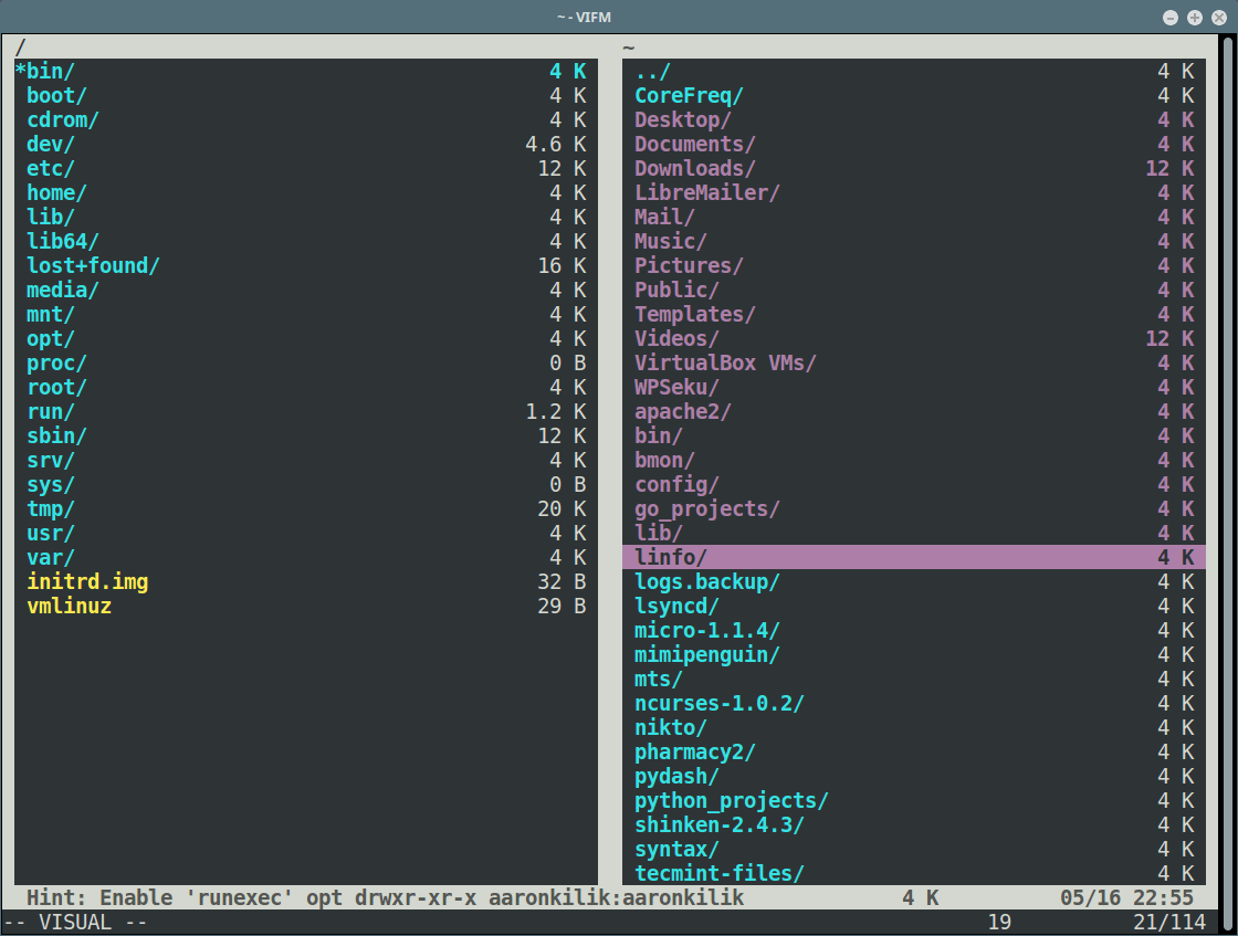 Vifm Color Visual Highlighter