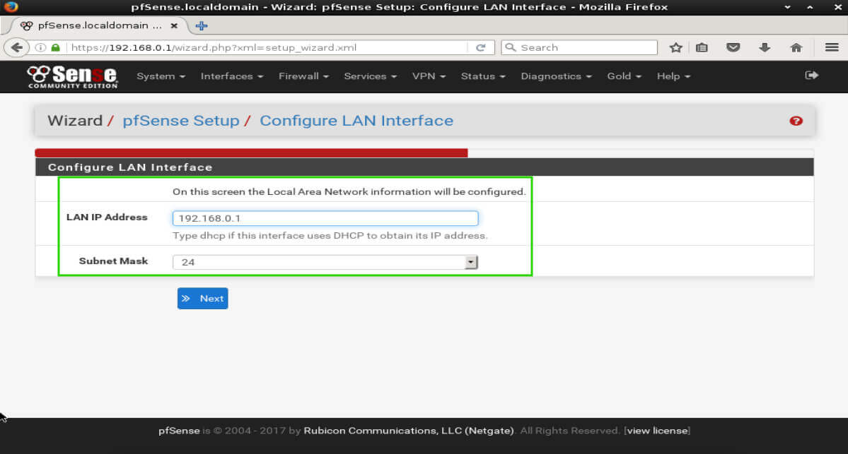 pfSense LAN配置