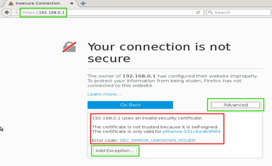 pfSense SSL Warning