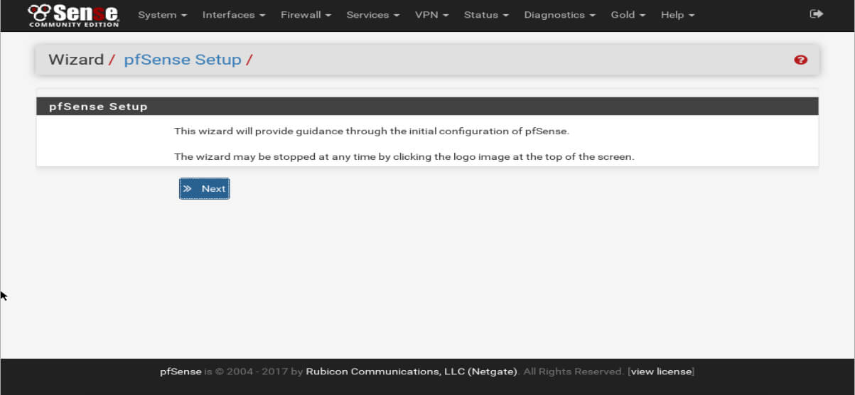 pfSense Setup Wizard