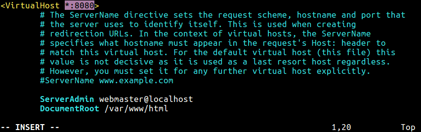 Change Apache Port on Virtualhost