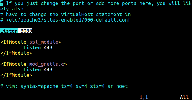 Change Apache Port