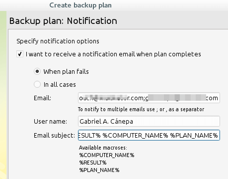 Cloudberry Backup Notifications