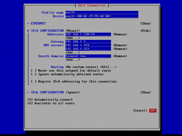 Configure Network Interface | Tecmint: Linux Howtos, Tutorials & Guides