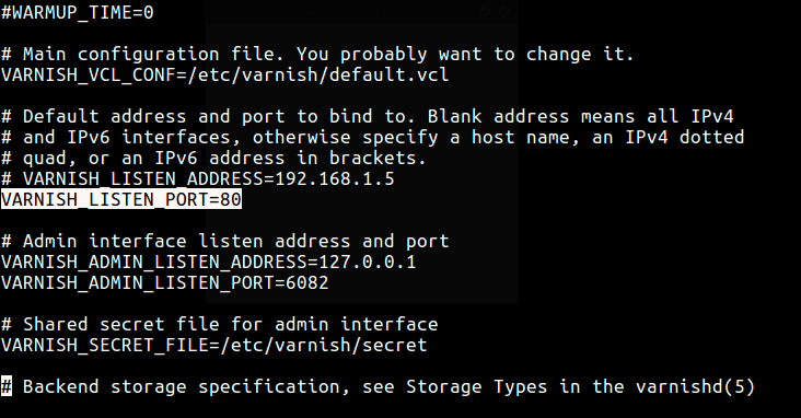 Configure Varnish Cache