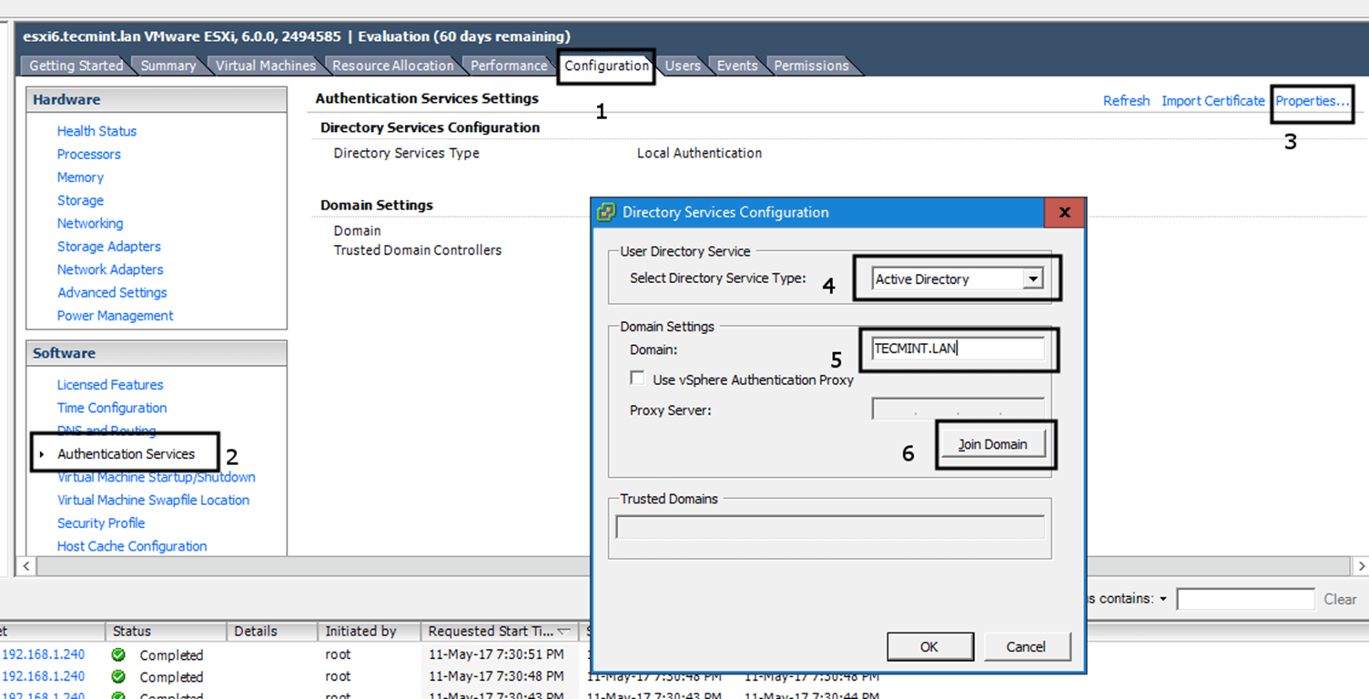 Join VMware ESXI Hypervisor to Samba