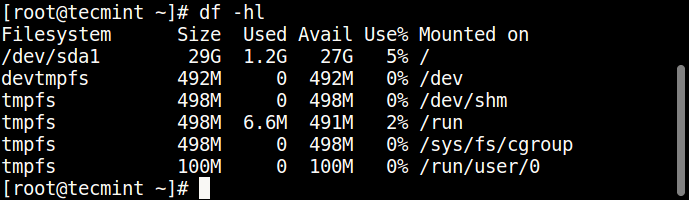 Linux Filesystem Usage